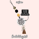 Cheetah Print "Best ... Ever" Customizable Beaded Lanyard with Medallion