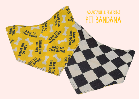 Bad to the Bone Pet Bandana