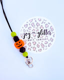 Jack-o-Lantern Beaded Lanyard