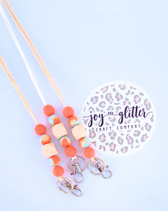 Orange Sherbet Beaded Lanyard