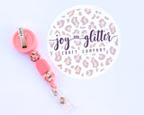 Pretty in Pink Beaded Badge Reel