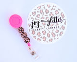 Hot Pink Leopard Beaded Badge Reel