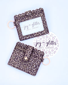 Leopard Print Wallet Keychain