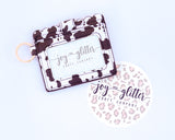 Cow Print Wallet Keychain