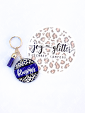 Custom School Spirit Leopard Wooden Sublimated Keychain