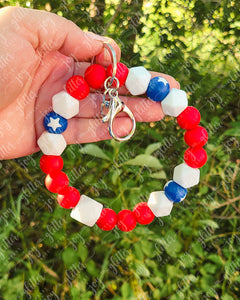 Sergeant America Premium Beaded Wristlet Keychain