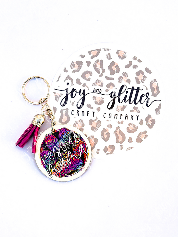 ACRYLIC KEYCHAIN WITH GLITTER 