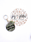 Custom School Spirit Leopard Wooden Sublimated Keychain