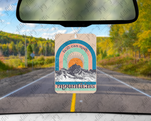 Faith Can Move Mountains Retro Felt Freshie