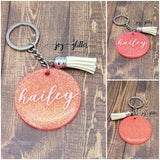 Custom Glitter Name Keychain