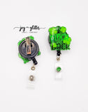 “I Pinch Back” Green Glitter Badge Reel