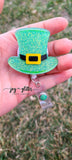 Leprechaun Hat Glitter Badge Reel