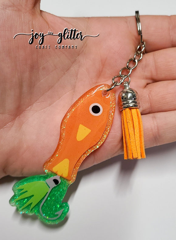 diy glitter fishing lures Fishing Lure Glitter Keychain – Joy and Glitter Craft Company