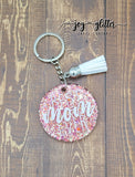 Best Mom Ever Glitter Keychain - Choose your glitter and vinyl color!