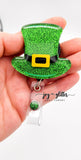 Leprechaun Hat Glitter Badge Reel