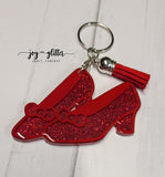 Red Shoes Glitter Keychain