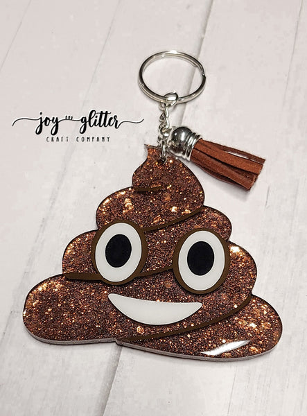 Sparkly Brown Poop Keyring / Smiling Pile of Poo Bag Tag / Poo Shaped  Keyring / Poo Shaped Bag Tag / Novelty Poo Keyring / Poop Joke Keyring 