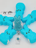 Marshmallow Bunny Badge Reel - Blue