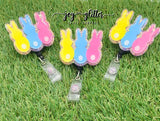 Bunny Trio Glitter Badge Reel