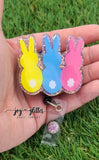 Bunny Trio Glitter Badge Reel