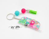 Tropical Camper Glitter Keychain - Choose your camper style!