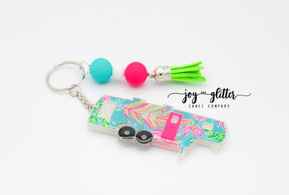 Tropical Camper Glitter Keychain - Choose your camper style!