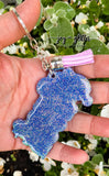 Purple Craft Queen Glitter Keychain