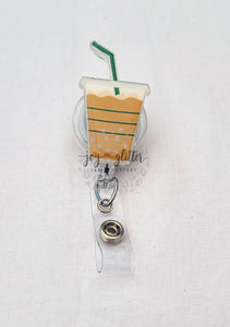 Iced Coffee Glitter Badge Reel