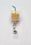 Iced Coffee Glitter Badge Reel