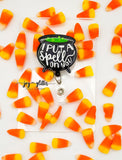 I Put A Spell On You Cauldron Glitter Badge Reel