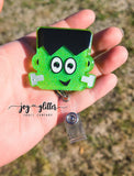 Frankie Frankenstein Glitter Badge Reel