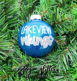 School Spirit Glitter Christmas Ornament