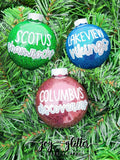 School Spirit Glitter Christmas Ornament