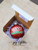 Red Merry Christmas Glitter Ornament